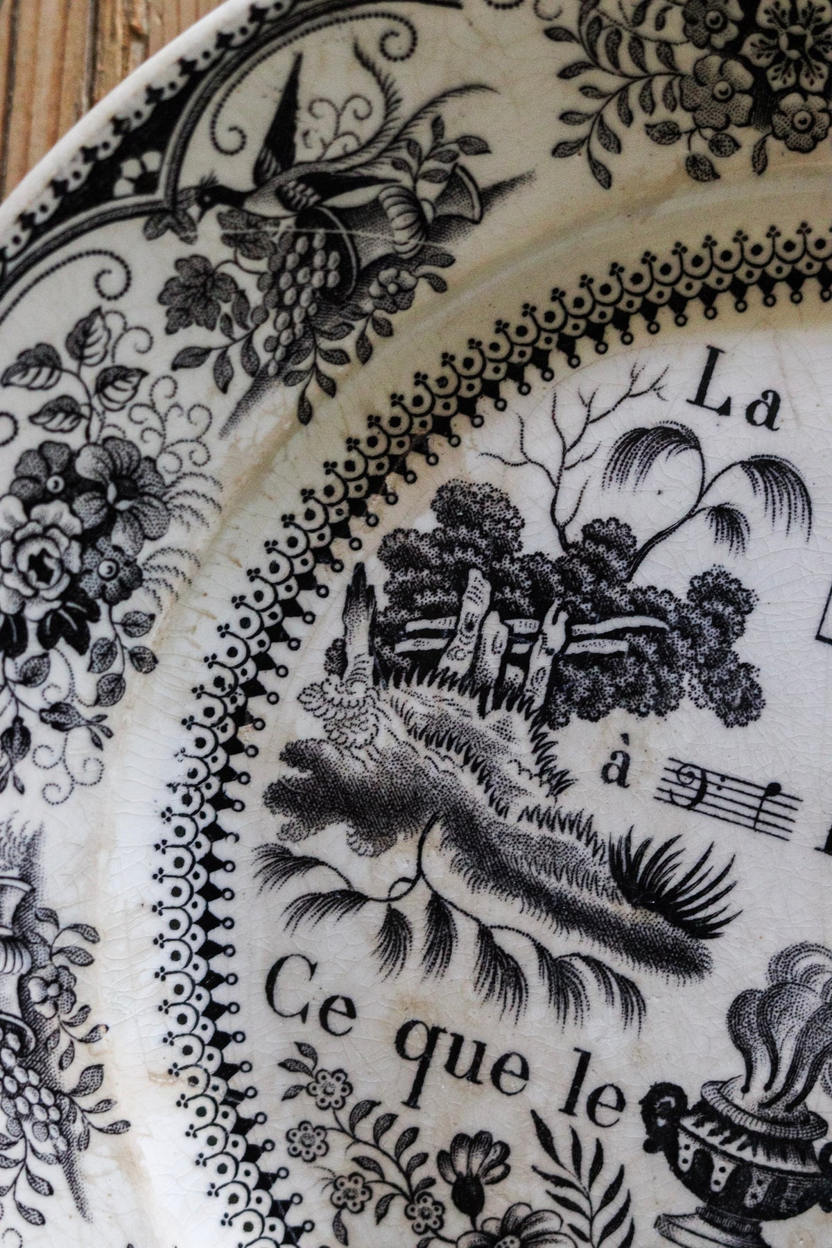 Antique French Transferware Plate