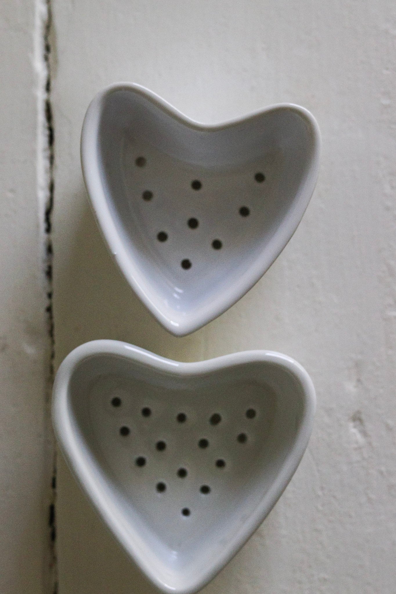 Vintage French Heart Shaped Cheese Molds  - Set of Two