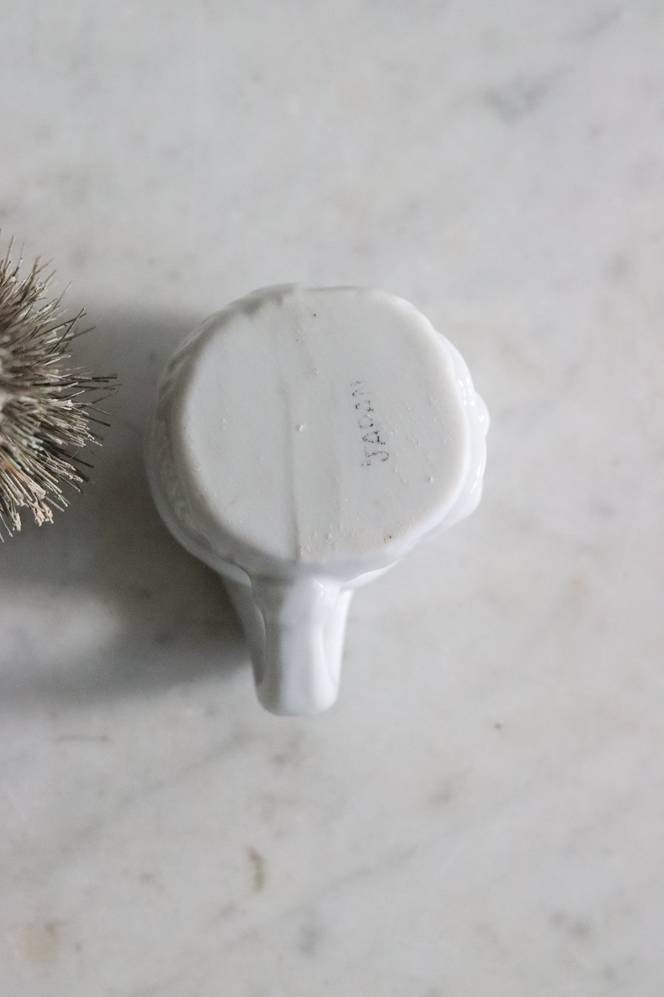 Mini Vintage Santa Mug with Vintage Bottle Brush Tree