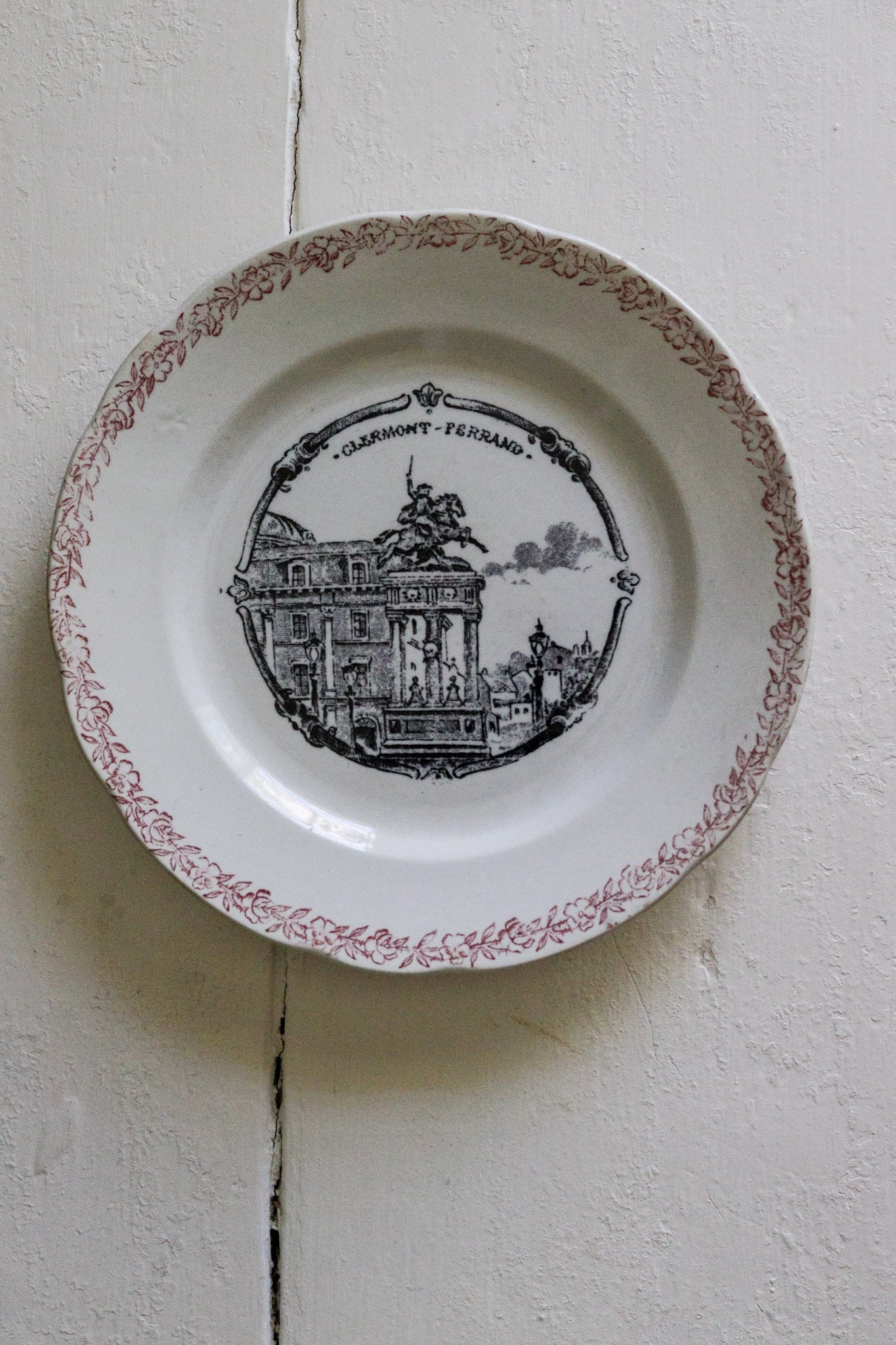 Antique French Transferware Plate  - Clermont-Ferrand