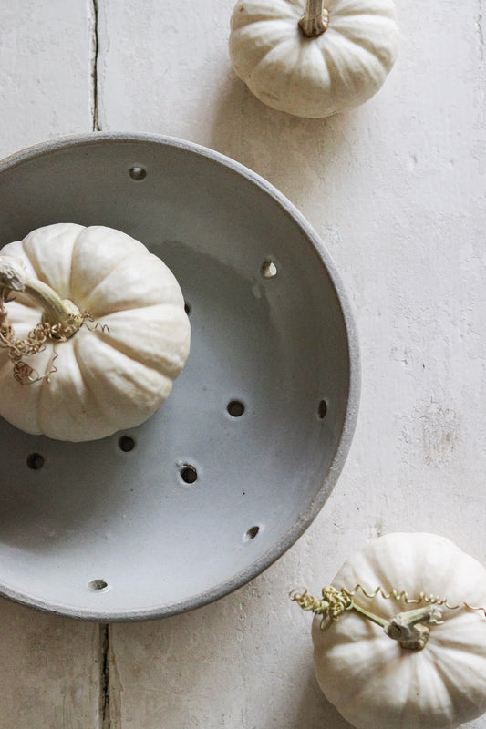 Vintage French Stoneware Berry Bowl