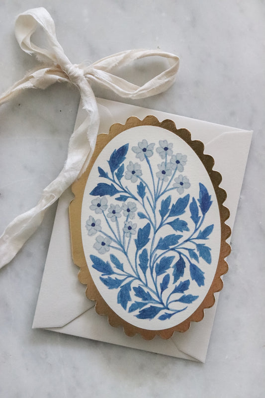 Blue Flora Mini Card