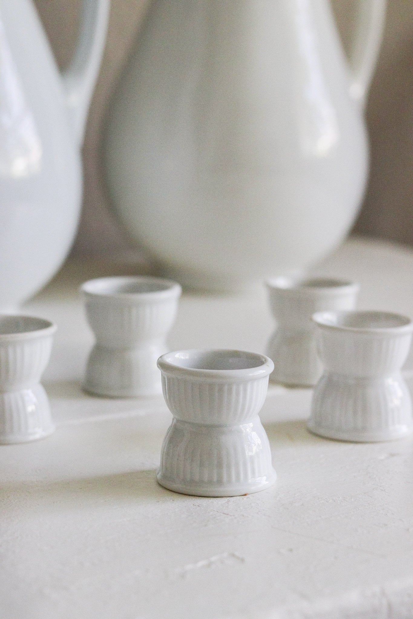 Vintage French Egg Cups - Set of Five