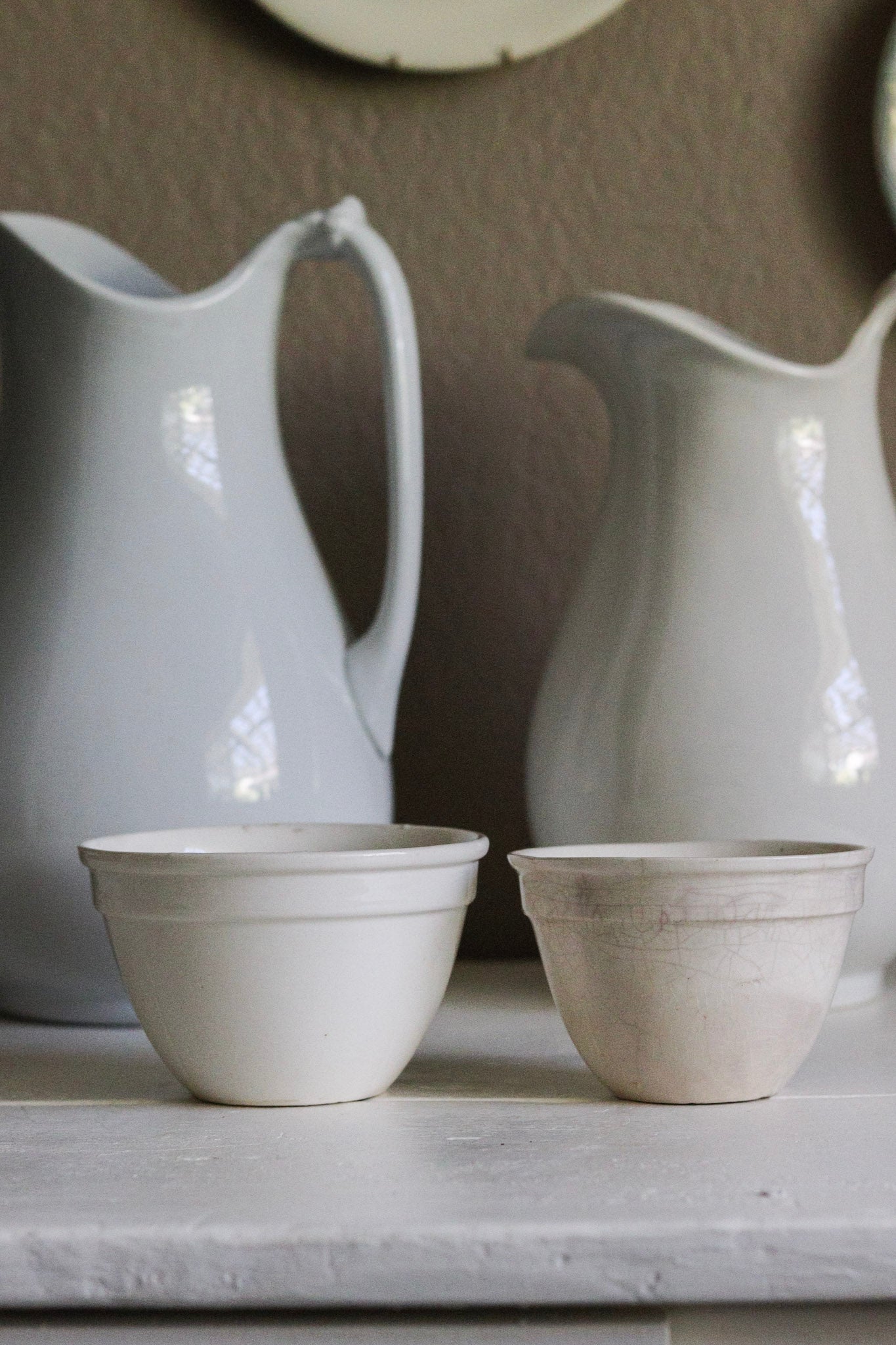 Petite Vintage English Pudding Bowls - Set of Two