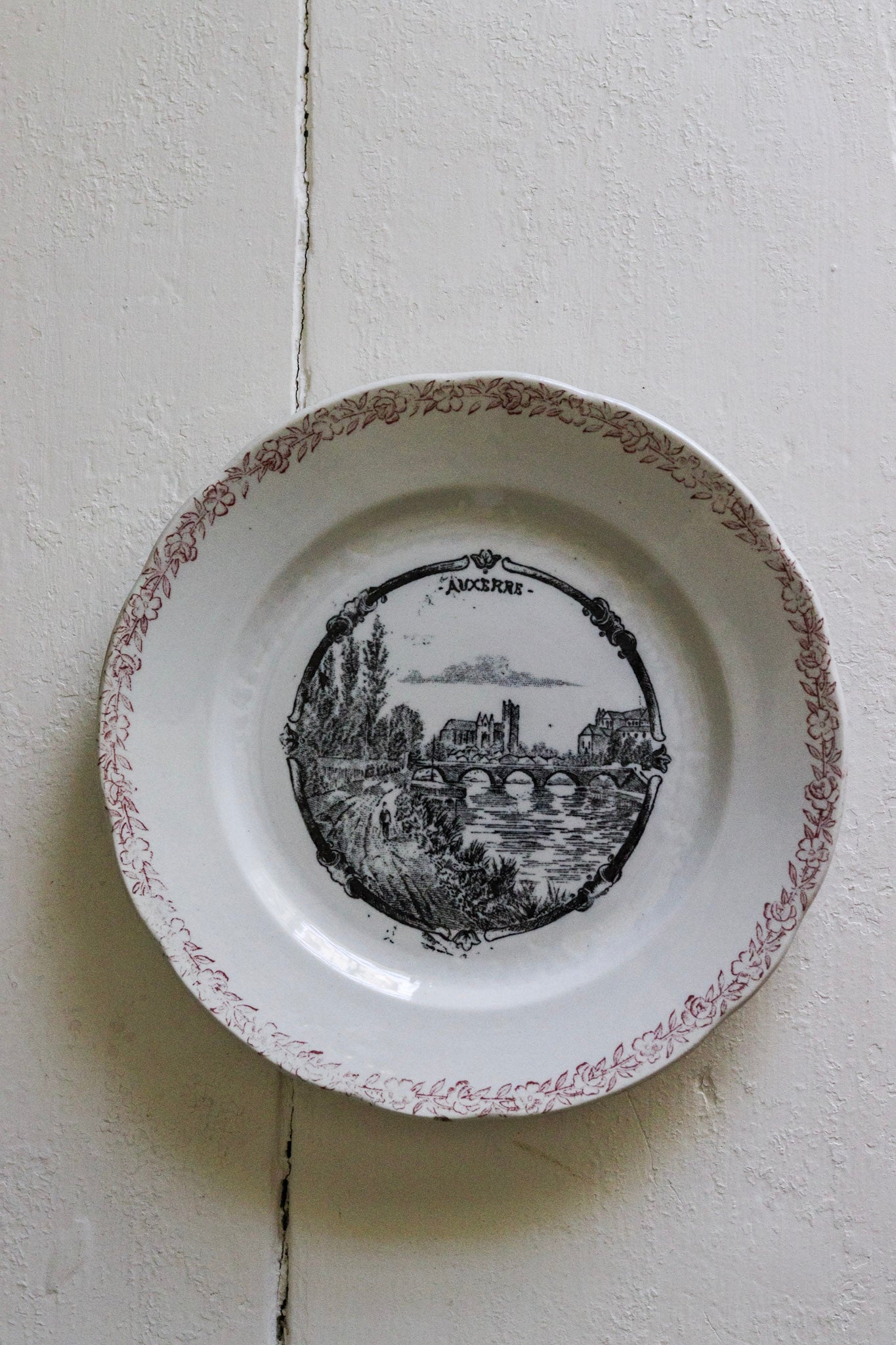 Antique French Transferware Plate  - Auxerre