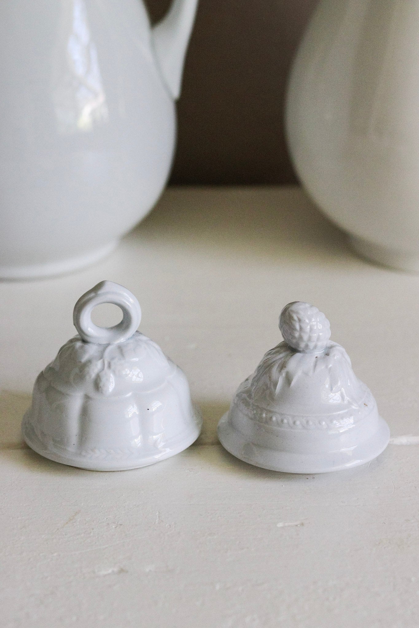 Pair of Ironstone Sugar Pot Lids