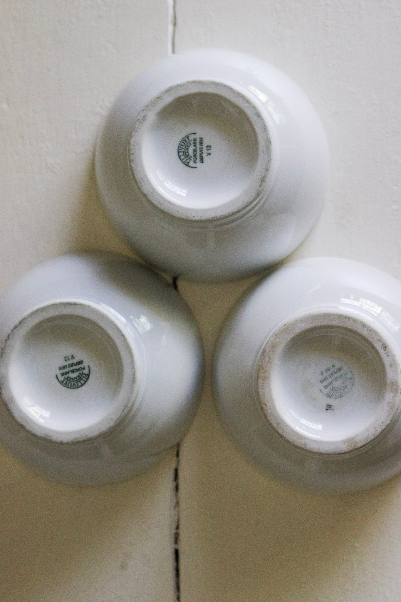 Vintage French Cafe Bowls - Set of Three