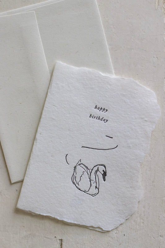 Birthday Card with Swan